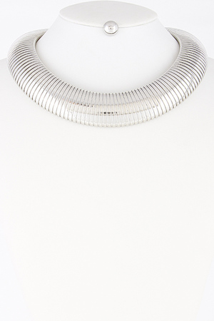 Shiny Thick Necklace With Earrings Set 6CBH6